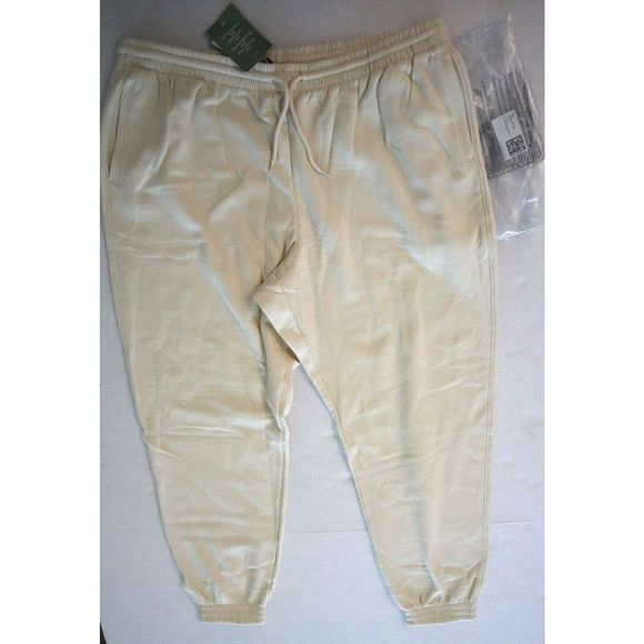 H&M 0975845 051 Women's Sz XL Beige Basics Divided High Waist Sweatpant Joggers - Picture 1 of 10